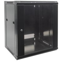 Intellinet Network Cabinet - Wall Mount (Standard), 12U, 600mm Deep, Black, Flatpack, Max 60kg, 19", Three Year Warranty