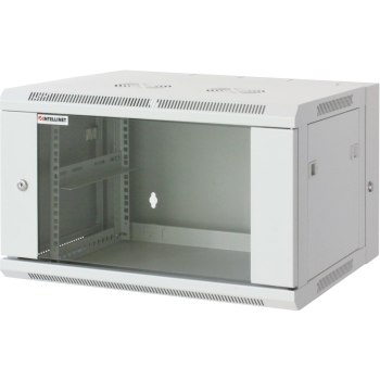 Intellinet Network Cabinet - Wall Mount Double Section, 15U, 550mm Depth, Grey, Assembled, Max 30kg, 19", Three Year Warranty