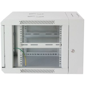 Intellinet Network Cabinet - Wall Mount Double Section, 15U, 550mm Depth, Grey, Assembled, Max 30kg, 19", Three Year Warranty