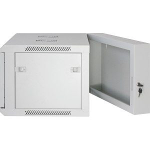 Intellinet Network Cabinet - Wall Mount Double Section, 15U, 550mm Depth, Grey, Assembled, Max 30kg, 19", Three Year Warranty