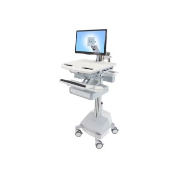 Ergotron StyleView - Carrello multimediale - Alluminio - Grigio - Bianco - Alluminio - Plastica - Zinco acciaio - Pannello piatto - 16,8 kg - 61 cm (24")