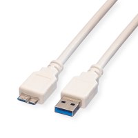 VALUE USB A/Micro-USB B 3m - 3 m - USB A - Micro-USB B - USB 3.2 Gen 1 (3.1 Gen 1) - Maschio/Maschio - Bianco