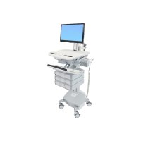 Ergotron StyleView - Carrello multimediale - Alluminio - Grigio - Bianco - Alluminio - Plastica - Zinco acciaio - Pannello piatto - 15 kg - 61 cm (24")