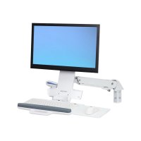 Ergotron Sit-Stand Combo Arm - Befestigungskit (Maushalterung, Wandschienenhalterung, Handgelenkkissen, Barcode-Scanner-Halter, VESA-Adapter, Wandmontagehalterung, Expansionsadapter mit 4-Loch-Muster, Tastatur-Tablett)