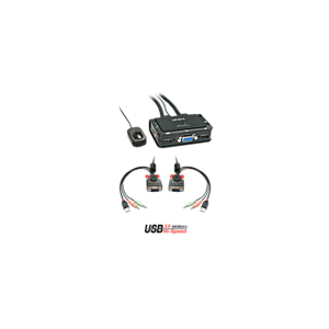 Lindy VGA KVM Switch Compact USB 2.0 Audio 2 Port