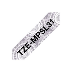 Brother TZe-MPSL31 - Black on silver lace