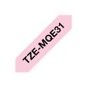 Brother TZe-MQE31 - Black on pastel pink