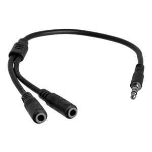 StarTech.com Cavo Sdoppiatore per Cuffie 3.5mm - Adattatore per Auricolare da 3.5mm Maschio a 2 Femmine - Nero - 3.5 mm - 2 x 3.5mm - Maschio - Femmina - Cloruro di polivinile (PVC)