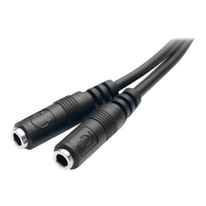 StarTech.com Cavo Sdoppiatore per Cuffie 3.5mm - Adattatore per Auricolare da 3.5mm Maschio a 2 Femmine - Nero - 3.5 mm - 2 x 3.5mm - Maschio - Femmina - Cloruro di polivinile (PVC)