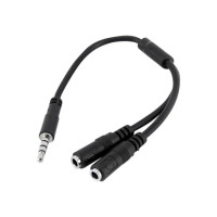 StarTech.com Cavo Sdoppiatore per Cuffie 3.5mm - Adattatore per Auricolare da 3.5mm Maschio a 2 Femmine - Nero - 3.5 mm - 2 x 3.5mm - Maschio - Femmina - Cloruro di polivinile (PVC)