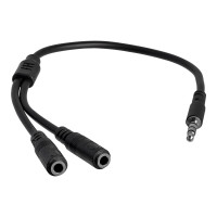 StarTech.com Cavo Sdoppiatore per Cuffie 3.5mm - Adattatore per Auricolare da 3.5mm Maschio a 2 Femmine - Nero - 3.5 mm - 2 x 3.5mm - Maschio - Femmina - Cloruro di polivinile (PVC)