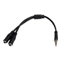 StarTech.com Cavo Sdoppiatore per Cuffie 3.5mm - Adattatore per Auricolare da 3.5mm Maschio a 2 Femmine - Nero - 3.5 mm - 2 x 3.5mm - Maschio - Femmina - Cloruro di polivinile (PVC)