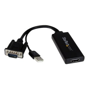 StarTech.com VGA-auf-HDMI-Adapter mit USB-Audio & -Stromversorgung - Mobiler VGA-auf-HDMI-Konverter - 1080p - Videoschnittstellen-Converter - HD-15 (VGA)