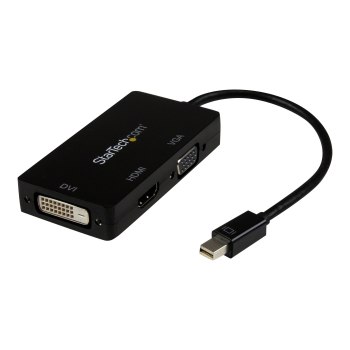 StarTech.com Adattatore Mini DisplayPort da viaggio VGA/DVI/HDMI - Convertitore mDP 3 in 1 - 0,15 m - Mini DisplayPort - DVI-D + VGA (D-Sub) + HDMI - Maschio - Femmina - Dritto