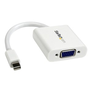 StarTech.com Mini DisplayPort to VGA Adapter - White - 1080p - Thunderbolt to VGA Monitor Adapter - Mini DP to VGA Converter (MDP2VGAW)