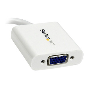 StarTech.com Mini DisplayPort to VGA Adapter - White - 1080p - Thunderbolt to VGA Monitor Adapter - Mini DP to VGA Converter (MDP2VGAW)