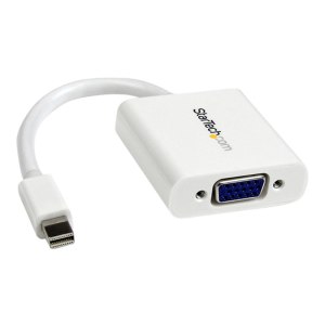 StarTech.com Mini DisplayPort to VGA Adapter - White - 1080p - Thunderbolt to VGA Monitor Adapter - Mini DP to VGA Converter (MDP2VGAW)