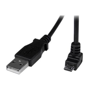 StarTech.com 2m USB 2.0 A auf Micro B Kabel abgewinkelt - Schwarz - USB A / Micro B Datenkabel / Anschlusskabel - USB-Kabel - Micro-USB Typ B (M)