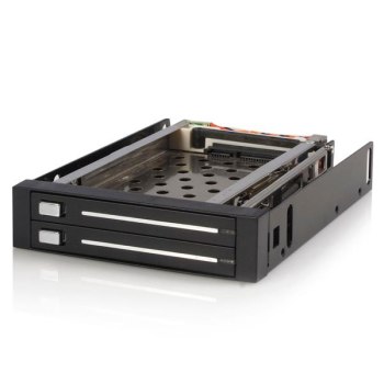 StarTech.com SATA Wechselrahmen 3,5 Zoll trägerlos - Mobiles Festplatten Speicher Rack für 2x 6,4cm (2,5)