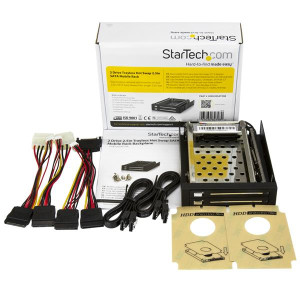 StarTech.com SATA Wechselrahmen 3,5 Zoll trägerlos - Mobiles Festplatten Speicher Rack für 2x 6,4cm (2,5)