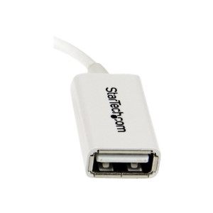 StarTech.com 5in White Micro USB to USB OTG Host Adapter M/F