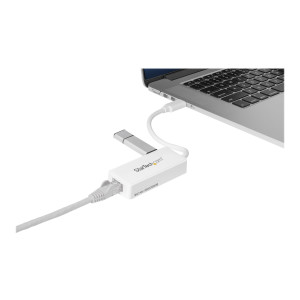 StarTech.com USB 3.0 to Gigabit Ethernet Adapter NIC w/ USB Port (White)