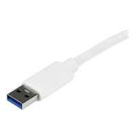 StarTech.com USB 3.0 to Gigabit Ethernet Adapter NIC w/ USB Port (White)