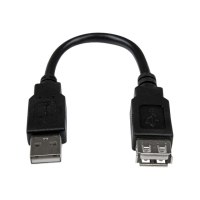 StarTech.com USB 2.0 Verlängerung 15cm - USB-A Verlängerungskabel Stecker auf Buchse - Schwarz - USB-Verlängerungskabel - USB (M)