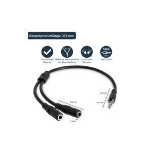 StarTech.com 3,5mm Klinke Y-Splitter Kabel - Headset Splitter