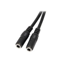 StarTech.com Cavo splitter stereo slim - Maschio 3,5 mm a 2 femmina 3,5 mm - 3.5mm - Maschio - 2x3.5mm - Femmina - 0,2 m - Nero