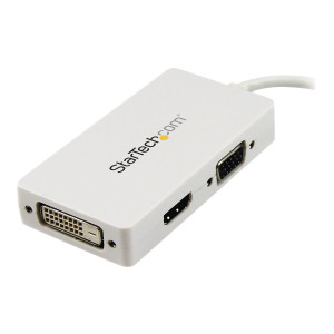 StarTech.com Adattatore Mini DisplayPort a HDMI - DVI & VGA - Convertitore mDP per macbook 3 in 1 - bianco - 0,15 m - Mini DisplayPort - DVI-D + VGA (D-Sub) + HDMI - Maschio - Femmina - Dritto