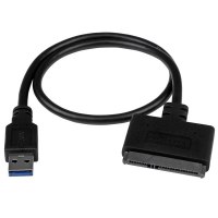 StarTech.com Cavo adattatore connettore USB 3.1 per disco rigido HDD SATA (10Gbps) - USB 3.1 A - SATA 7+15 pin - 0,5 m - Nero