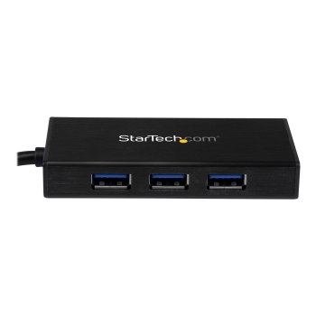 StarTech.com 3 Port USB 3.0 Hub mit Gigabit Ethernet Adapter aus Aluminum