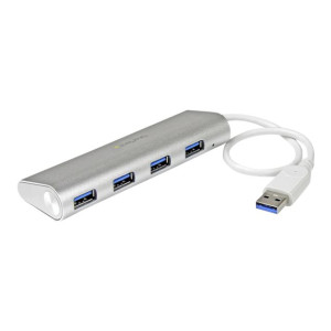 StarTech.com 4 Port Portable USB 3.0 Hub with Built-in Cable