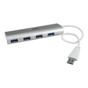 StarTech.com 4 Port Portable USB 3.0 Hub with Built-in Cable