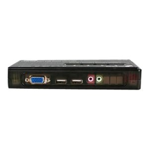 StarTech.com 4 Port Black USB KVM Switch Kit with Cables and Audio