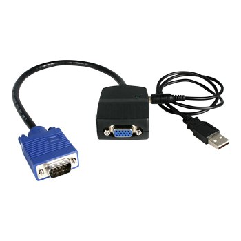 StarTech.com Sdoppiatore video VGA a 2 porte - Alimentato via USB - VGA - 2x VGA - 2048 x 1536 Pixel - Nero - Plastica - 61 m