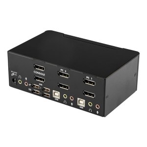 StarTech.com 2 Port Dual DisplayPort USB KVM Switch mit Audio