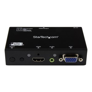 StarTech.com Switch Commutatore 2x1 HDMI + VGA a HDMI - Switch Convertitore HDMI / VGA a HDMI con commutazione prioritaria - 1080p - HDMI/VGA - Nero - 1920 x 1080 (HD 1080),1920 x 1200 (WUXGA) - 1080p - 1290 x 1200 Pixel - 7.1 canali