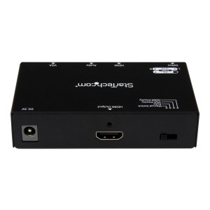 StarTech.com Switch Commutatore 2x1 HDMI + VGA a HDMI - Switch Convertitore HDMI / VGA a HDMI con commutazione prioritaria - 1080p - HDMI/VGA - Nero - 1920 x 1080 (HD 1080),1920 x 1200 (WUXGA) - 1080p - 1290 x 1200 Pixel - 7.1 canali