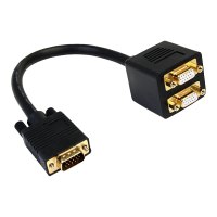 StarTech.com Cavo Sdoppiatore VGA a 2 uscite VGA - Cavo Y splitter VGA a doppia uscita VGA - M/F da 30 cm - 0,3 m - VGA (D-Sub) - 2 x VGA (D-Sub) - Maschio - Femmina - Nero