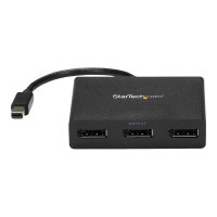 StarTech.com Hub MST multimonitor Mini DisplayPort 1.2 a DisplayPort triplo - Mini DisplayPort - 3x DisplayPort - 3840 x 2160 Pixel - Nero - Plastica - 0,19 m