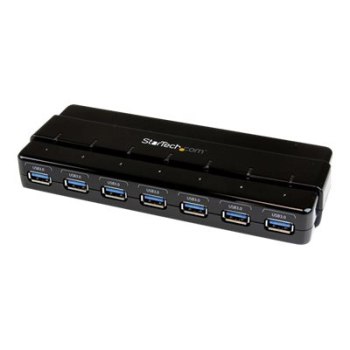 StarTech.com HUB USB 3.0 a 7 porte alimentato - Perno e concentratore USB 3.0 ultra veloce - Nero - USB 3.2 Gen 1 (3.1 Gen 1) Type-B - USB 3.2 Gen 1 (3.1 Gen 1) Type-A - 5000 Mbit/s - Nero - Plastica - 100 - 240 V