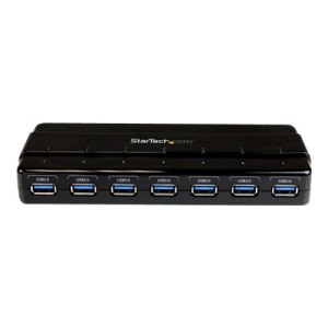 StarTech.com 7 Port USB 3.0 Hub – Up To 5 Gbps – 7 x USB – Universal Multi Port USB Extender for Your Desktop – USB Powered (ST7300USB3B)