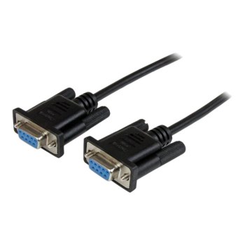 StarTech.com 2m Black DB9 RS232 Serial Null Modem Cable F/F