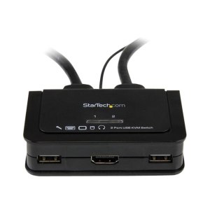 StarTech.com 2 Port USB HDMI Cable KVM Switch with Audio and Remote Switch