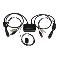 StarTech.com 2 Port USB HDMI Cable KVM Switch with Audio and Remote Switch