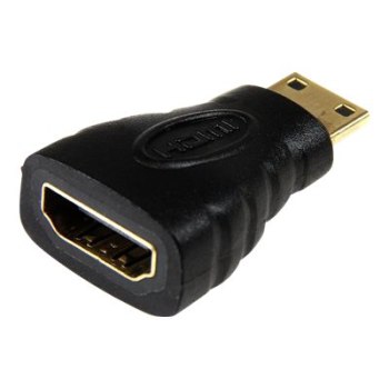 StarTech.com Mini HDMI to HDMI Adapter, 4K High Speed HDMI Adapter, 4K 30Hz Ultra HD High Speed HDMI Adapter, HDMI 1.4, Gold Plated Connectors, UHD Mini HDMI Adapter 4K, Black