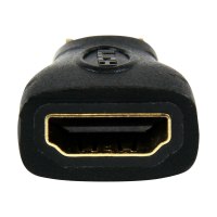 StarTech.com Mini HDMI to HDMI Adapter, 4K High Speed HDMI Adapter, 4K 30Hz Ultra HD High Speed HDMI Adapter, HDMI 1.4, Gold Plated Connectors, UHD Mini HDMI Adapter 4K, Black