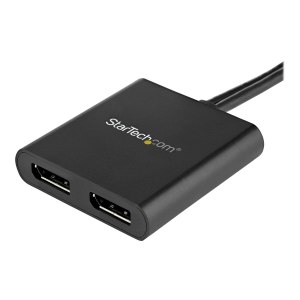 StarTech.com 2-Port Multi Monitor Adapter, DisplayPort 1.2 MST Hub to Dual 4K 30Hz or 1080p, USB Bus Powered, Video Splitter for Extended Desktop Mode on Windows PCs, DP to 2x DP MST Hub